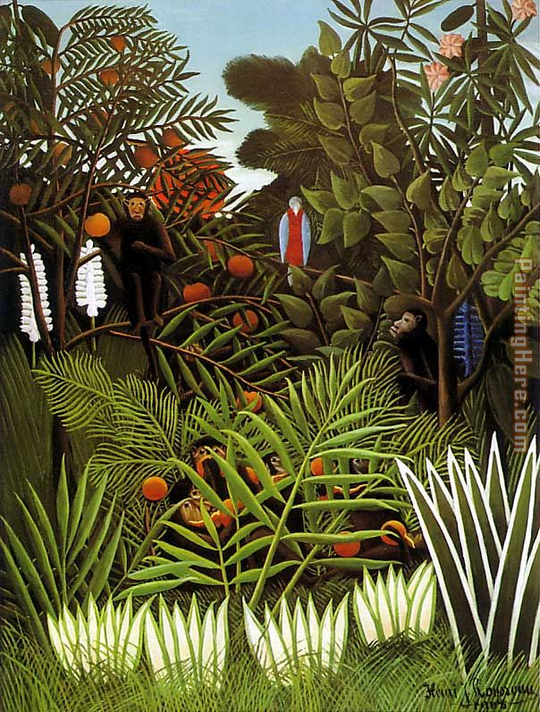 Exotic Landscape 1908 painting - Henri Rousseau Exotic Landscape 1908 art painting